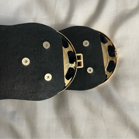 Black PU leather elastic waistband belt main image 9